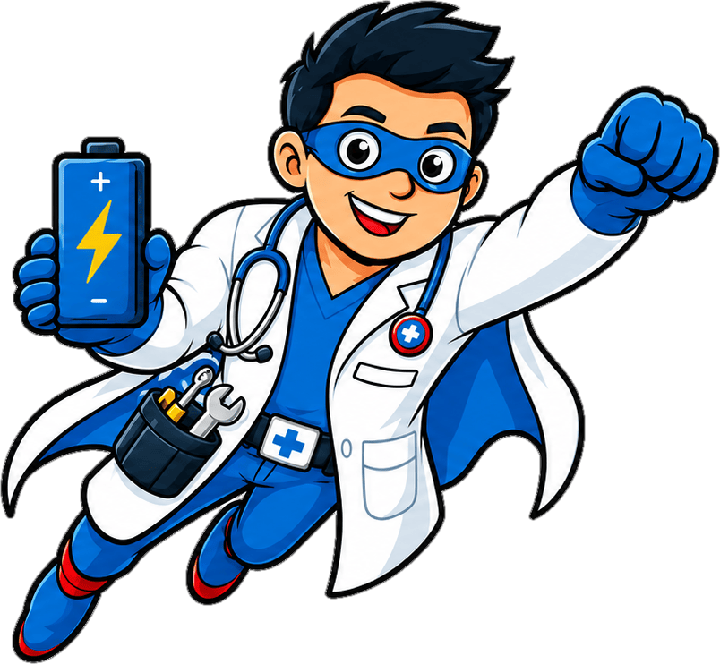 Solar and Battery Dr mascot